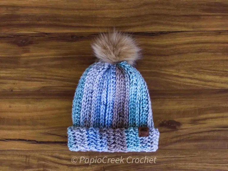 Knit-Look Crochet Hat, Worsted weight