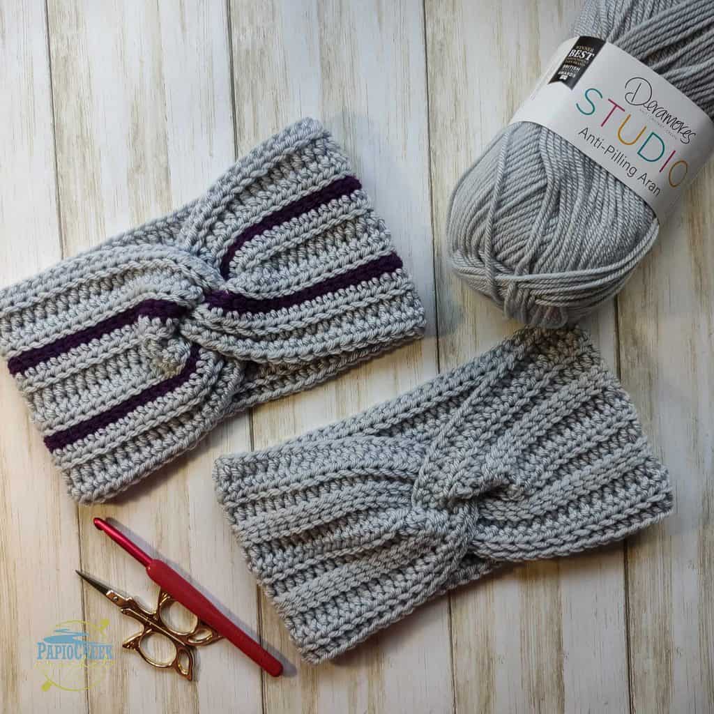 Rib Stitch With A Twist Ear Warmers