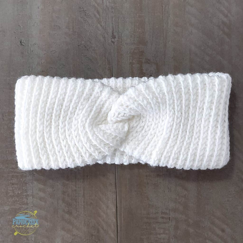 White crochet ear warmer
